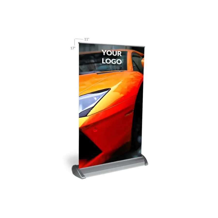 Mini Table Top Banner Stand with Graphic